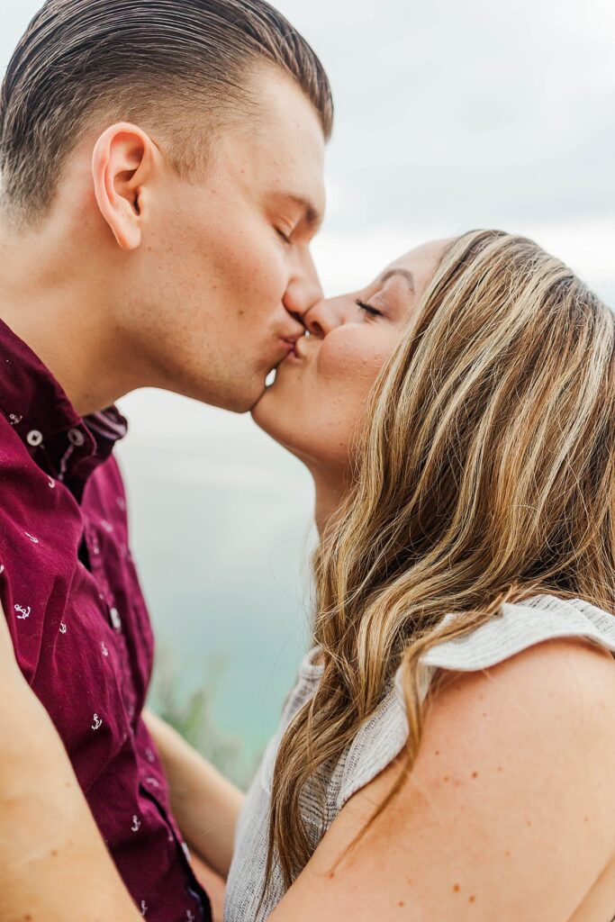 Engagement proposal at Pyramid Point in Sleeping Bear Dunes