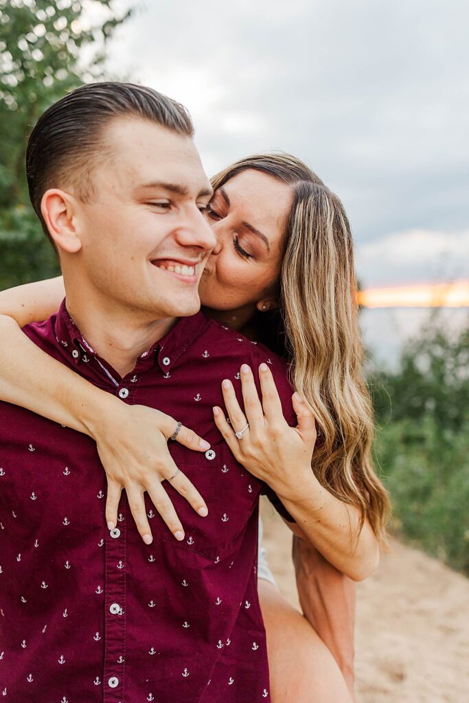 Engagement proposal at Pyramid Point in Sleeping Bear Dunes