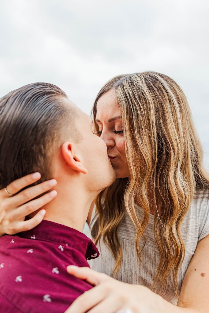 Sunset proposal photos at Pyramid Point in Northern Michigan