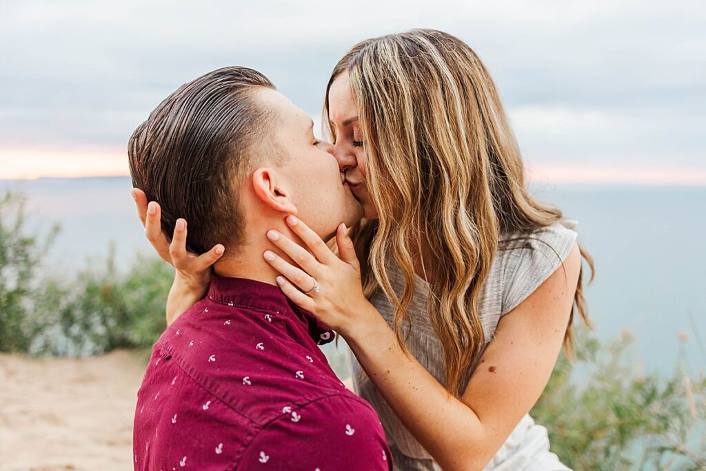 Surprise proposal at Pyramid Point in Sleeping Bear Dunes
