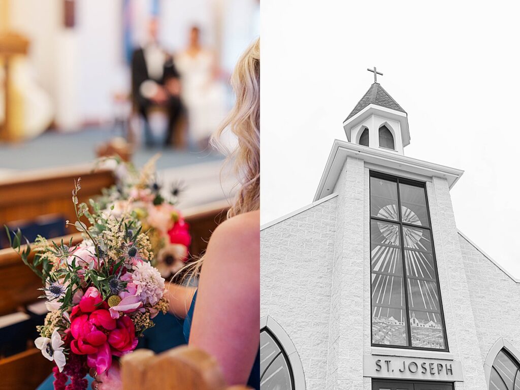 Catholic wedding ceremony at St. Joseph’s Church on Old Mission Peninsula