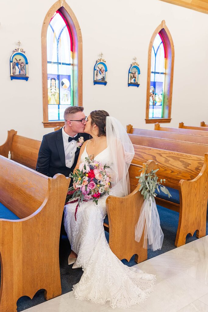 Catholic wedding ceremony at St. Joseph’s Church on Old Mission Peninsula