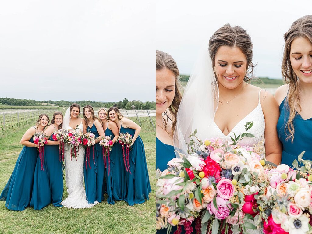 Bridal party portraits at Bonobo Winery on Old Mission Peninsula