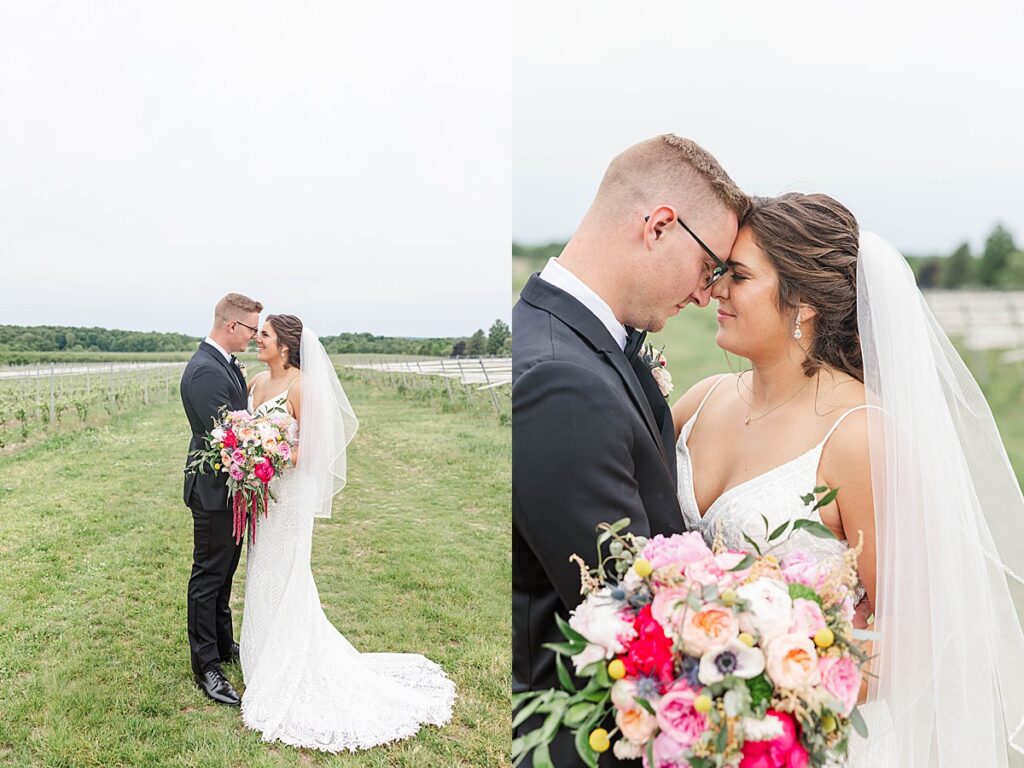 Romantic newlywed portraits captured during a Northern Michigan wedding