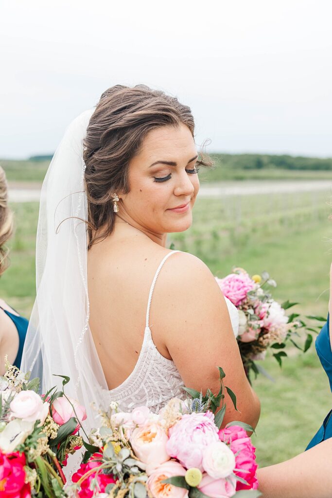 Bride portrait captured before the ceremony during a Northern Michigan wedding