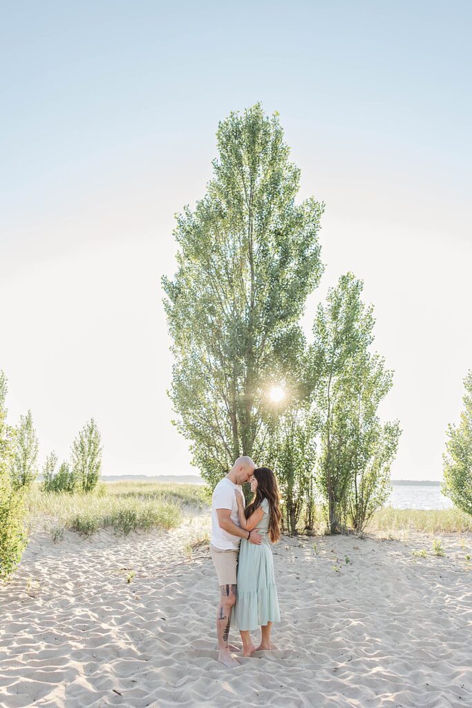 Couple portrait of parents during a Dam Beach family session