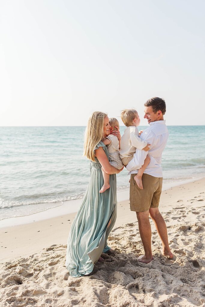 Family portraits at Empire Beach during a Northern Michigan family session