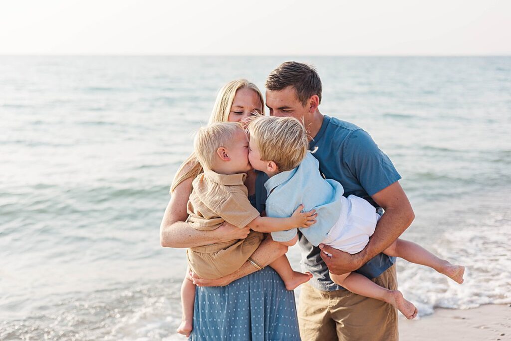 Family portraits at Empire Beach during a Northern Michigan family session