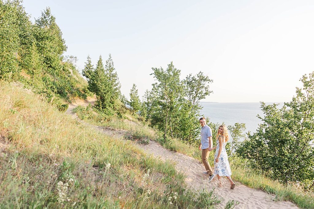 Timeless Empire Bluff engagement photos with coastal views