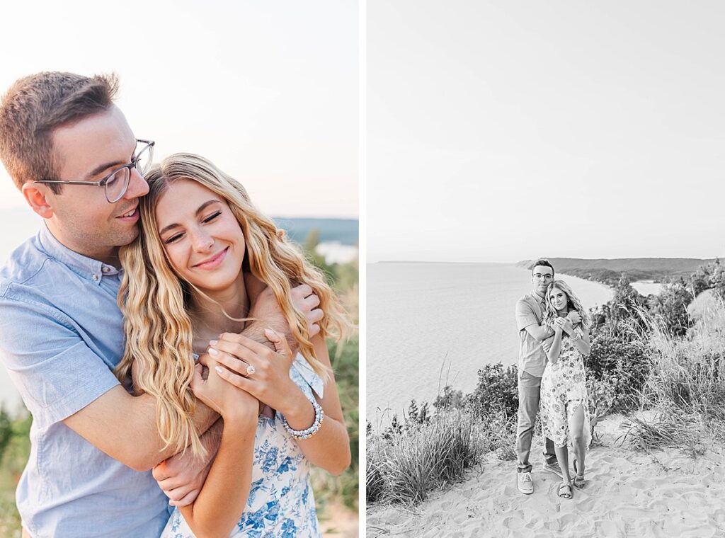 Timeless black and white engagement portrait at Empire Bluff