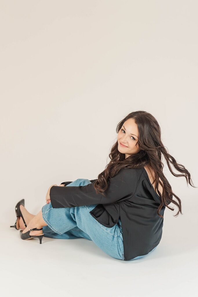 Behind the scenes branding photos for a Northern Michigan wedding photographer