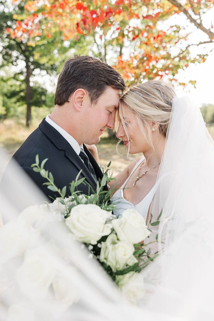 Classic fall wedding portraits at Mill Pond Event Center