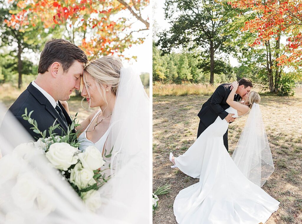 Couple portraits from a Northern Michigan fall wedding