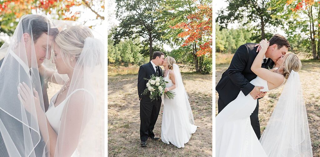 Couple portraits from a Northern Michigan fall wedding