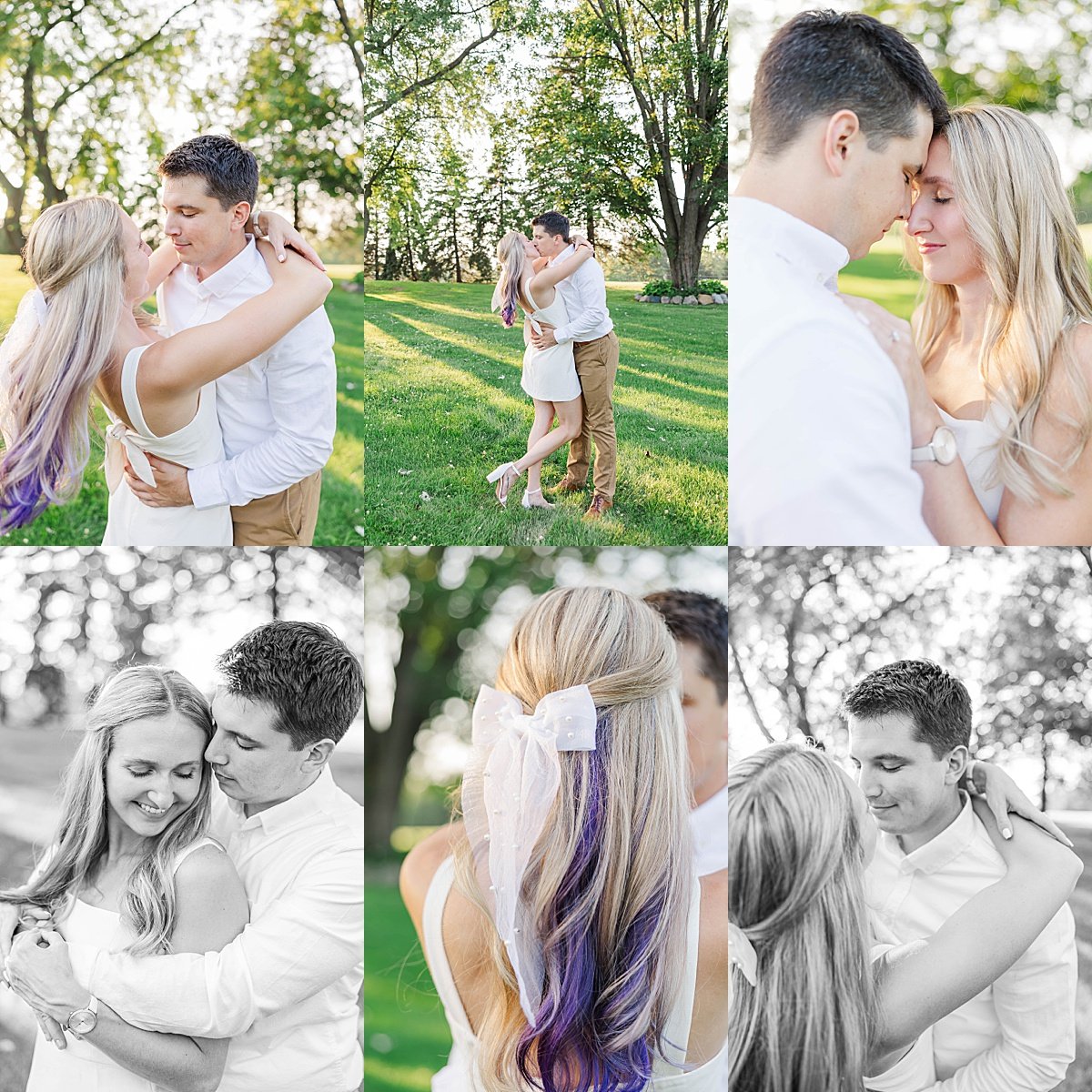  An intimate engagement session on Sam’s family property in Owosso, Michigan, featuring golden-hour light, natural beauty, and joyful moments. 