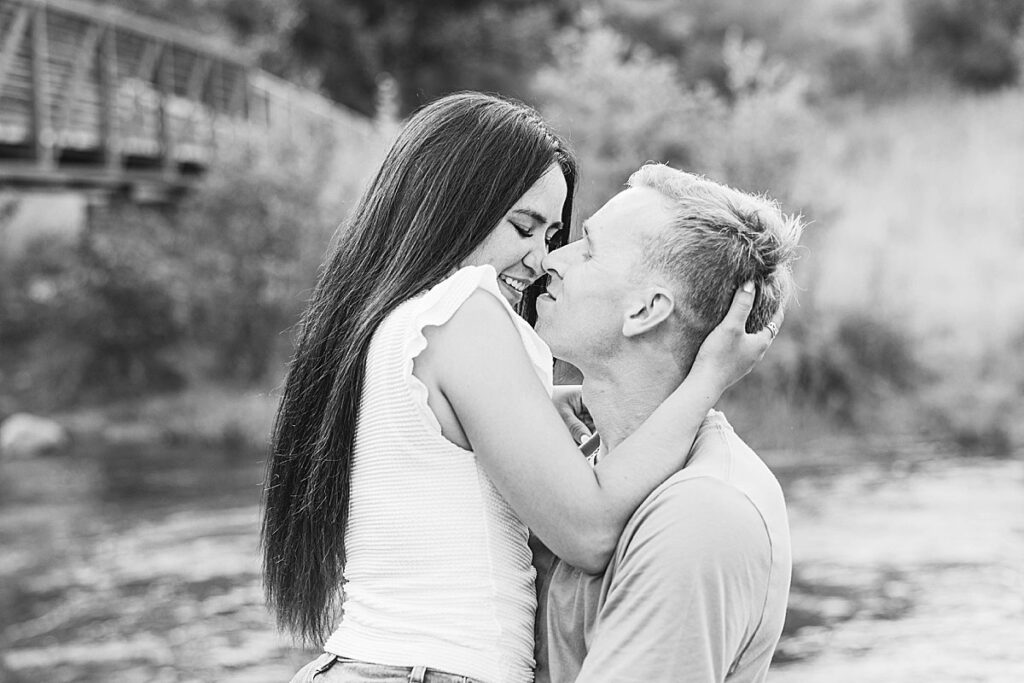 Romantic Northern Michigan engagement session with a couple enjoying time together outdoors.