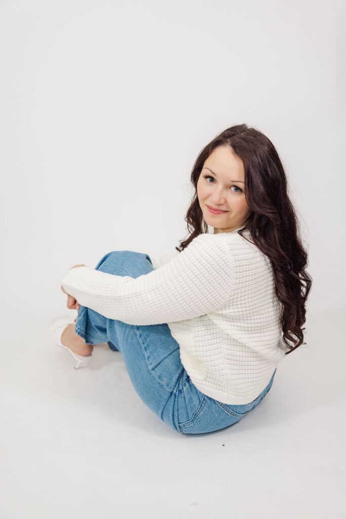 Behind the scenes branding photos for a Northern Michigan wedding photographer