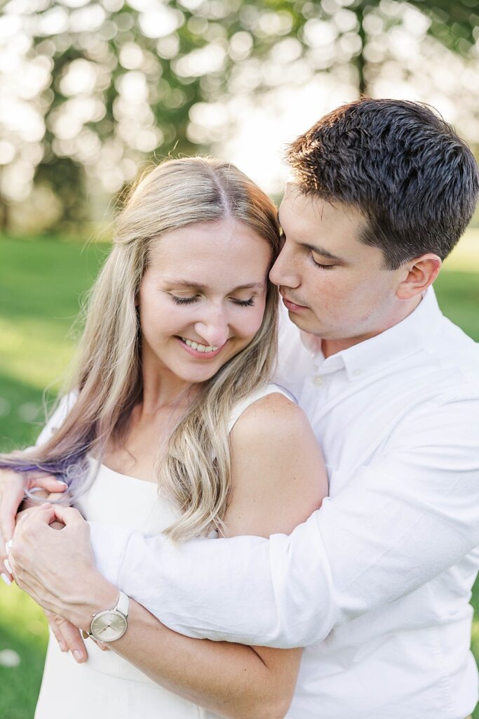 Romantic Michigan engagement session featuring timeless, elevated styling