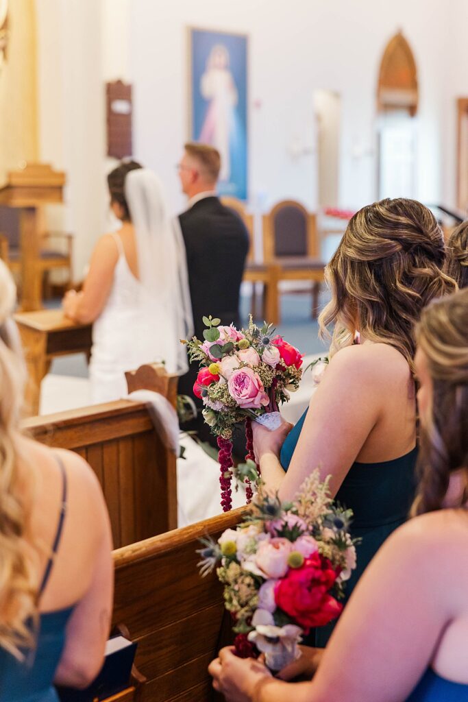 Wedding ceremony inside St. Joseph’s Catholic Church on Old Mission Peninsula