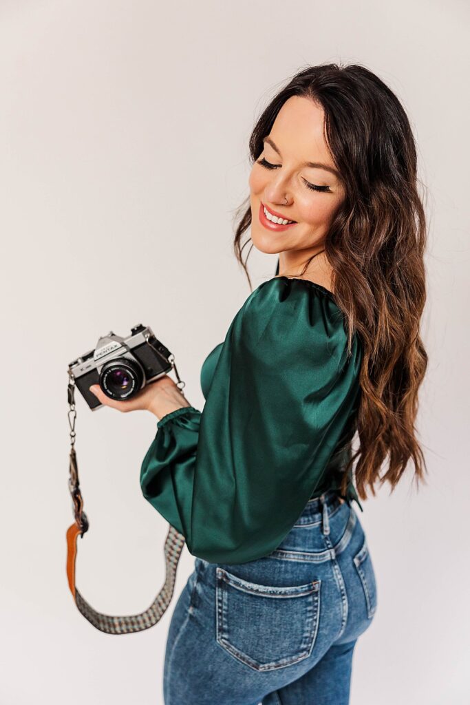 Studio headshot for a photographer’s website and brand