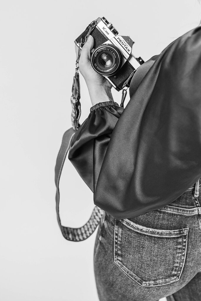 Editorial headshot photographed in a Traverse City studio