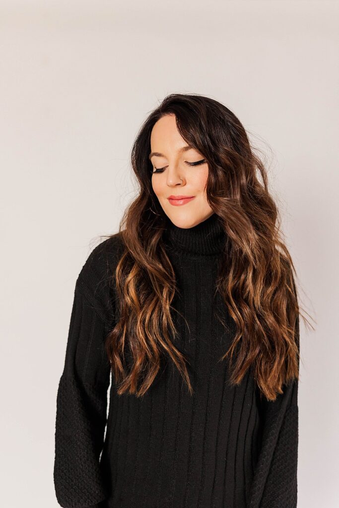 Editorial headshot photographed in a Traverse City studio