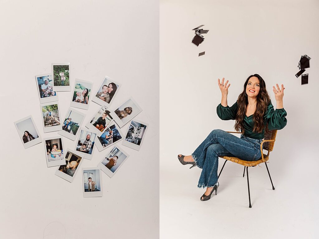 Studio branding session with clean backdrops and soft light