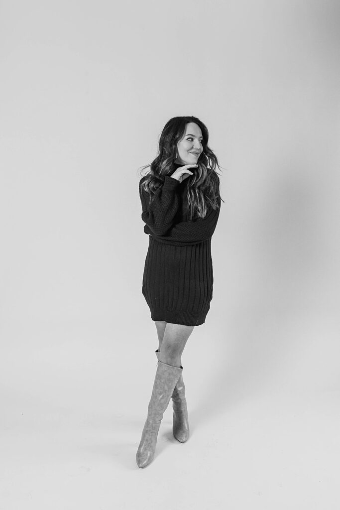 Studio branding session with clean backdrops and soft light