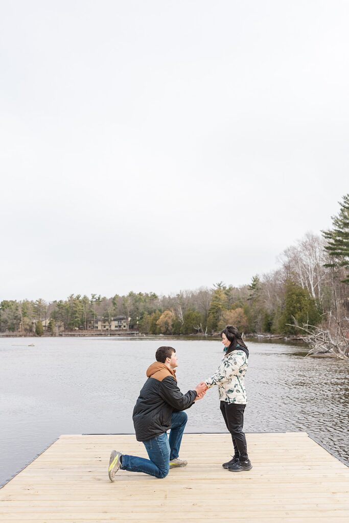 Scenic proposal location along Boardman Lake Trail in early spring