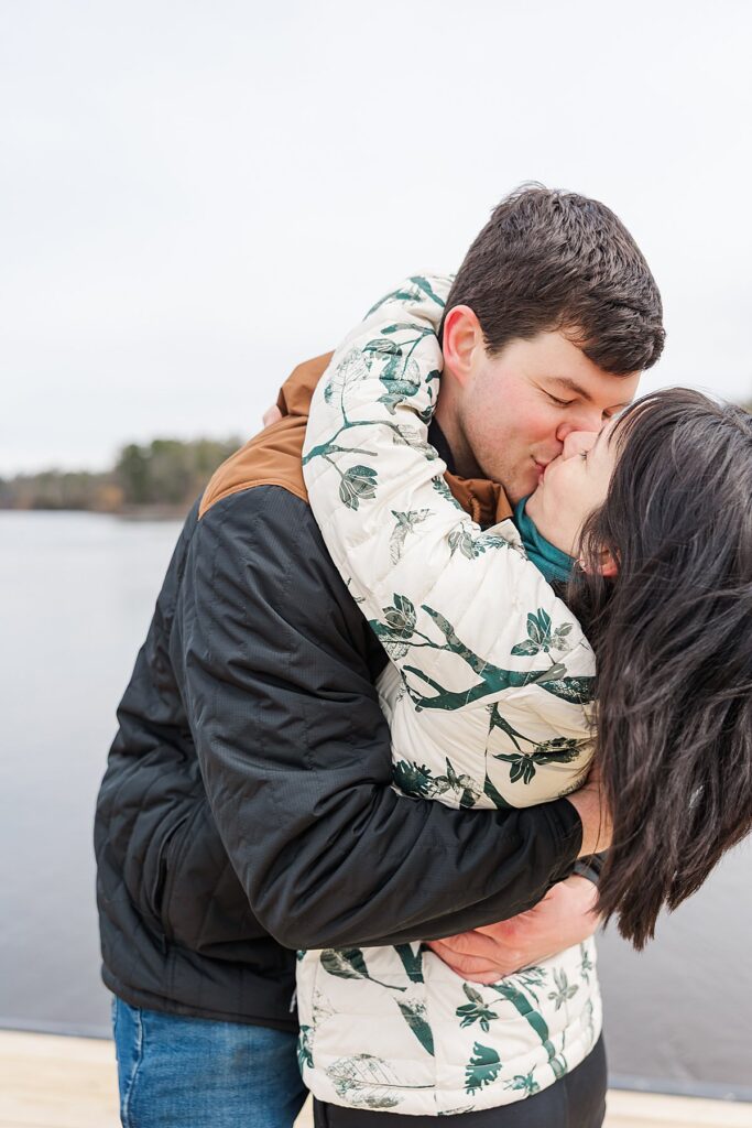 Emotional surprise proposal in Traverse City during early spring