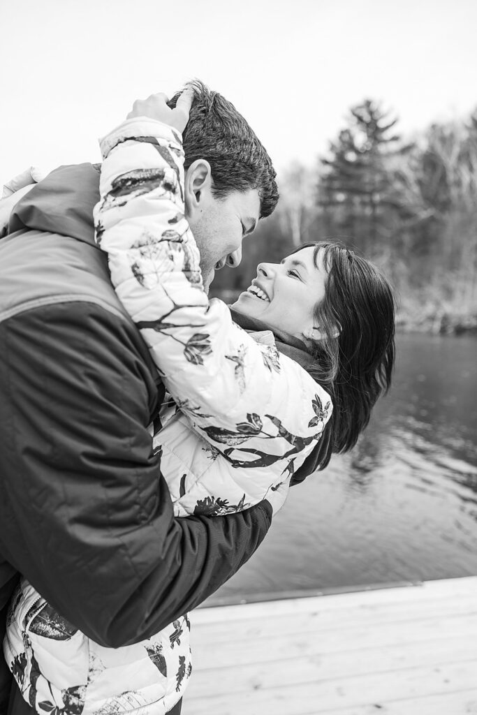 Traverse City proposal photographed on a quiet bridge along Boardman Lake
