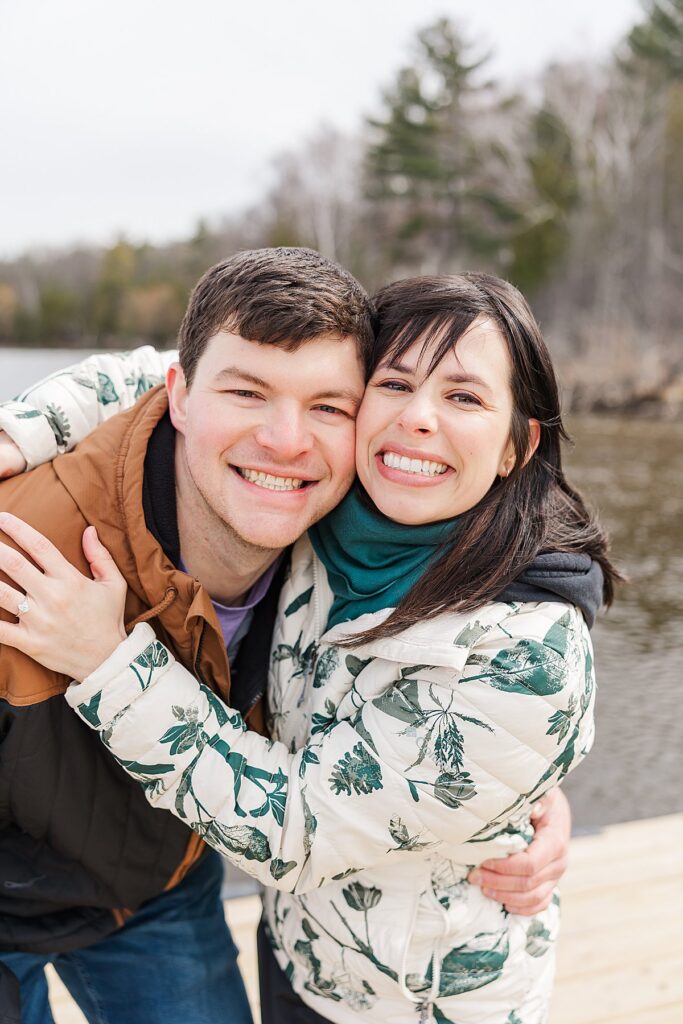 Emotional surprise proposal in Traverse City during early spring
