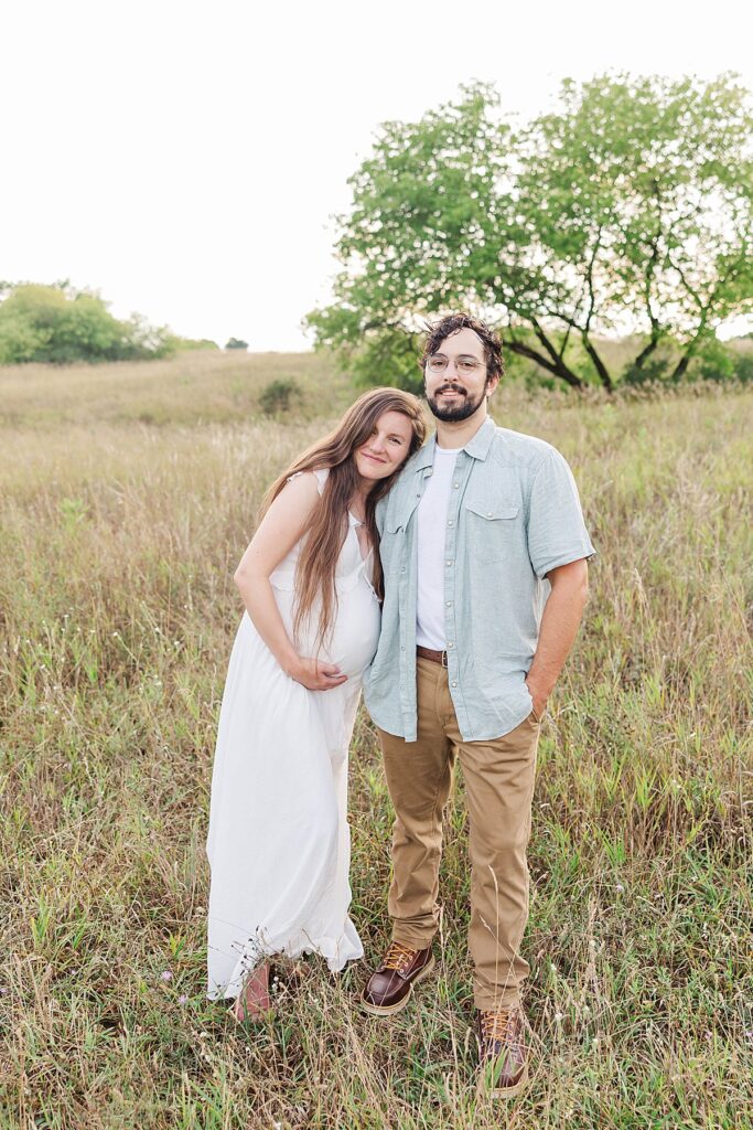 Traverse City maternity session at the Botanical Gardens with soft garden light