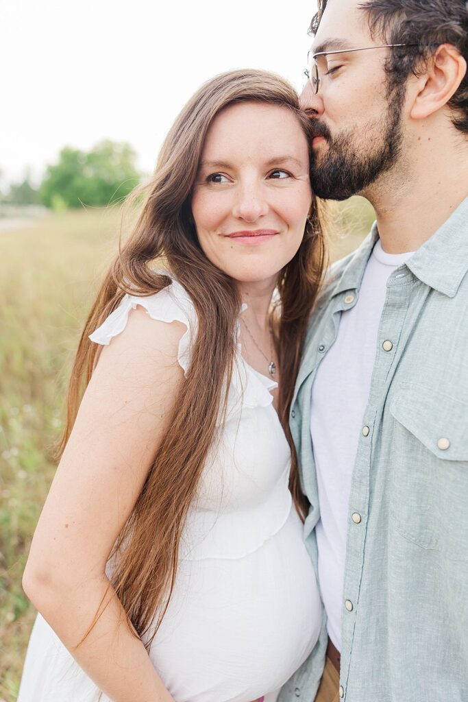 Botanical Gardens maternity photos in Traverse City with soft, natural light