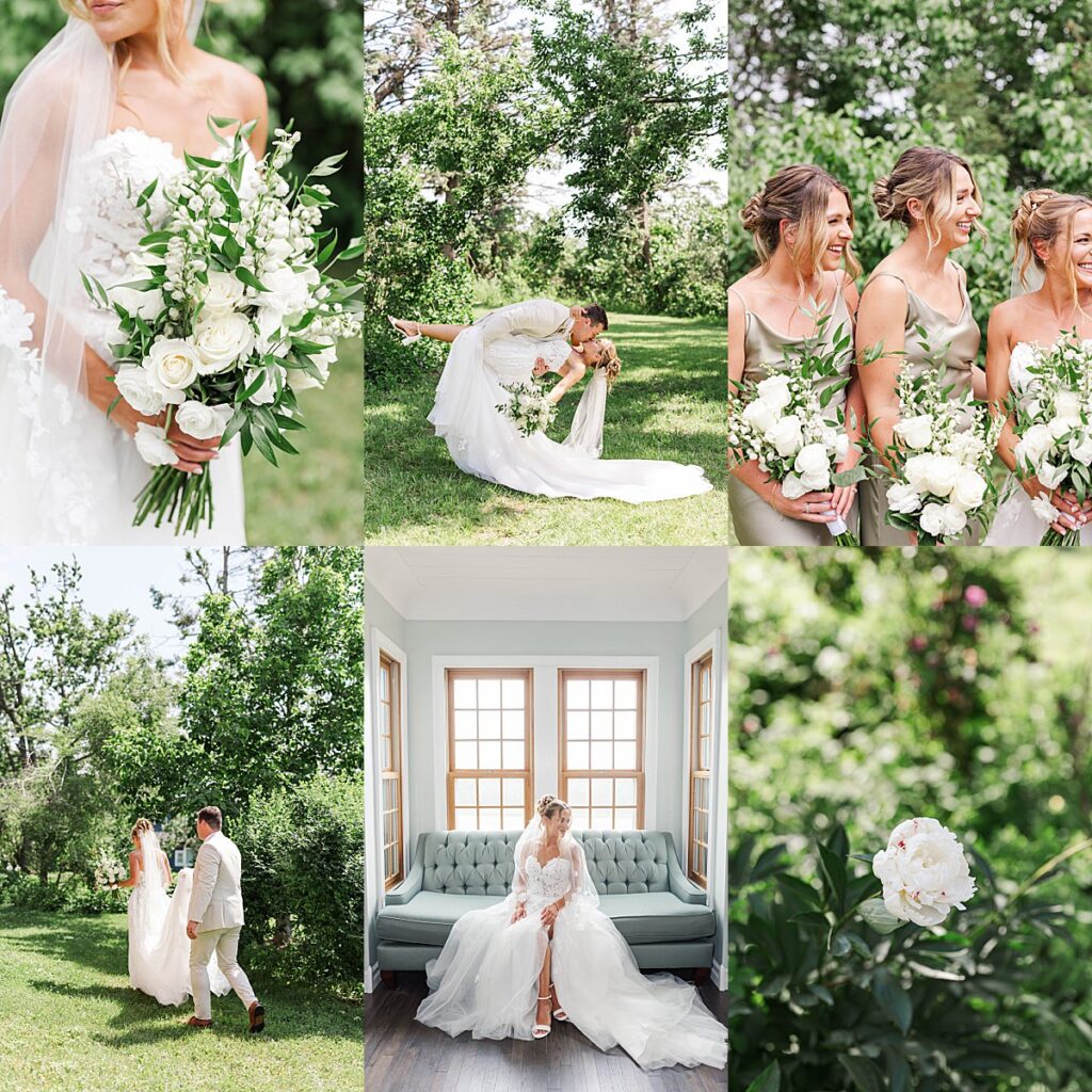 Joyful wedding day moments at a Blue Sky Barn wedding featuring a bride and groom celebrating together