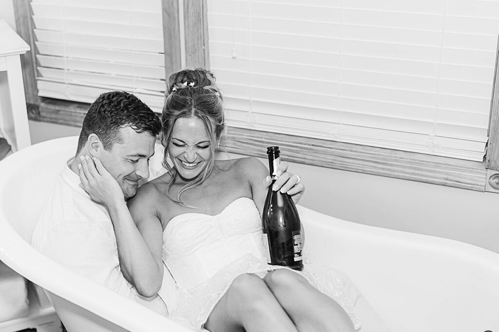 End-of-night celebration during a Blue Sky Barn wedding