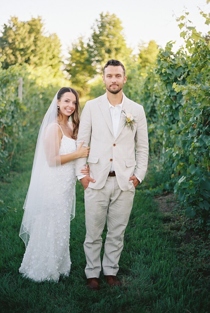 Timeless couple portraits on film during a Bayview wedding day