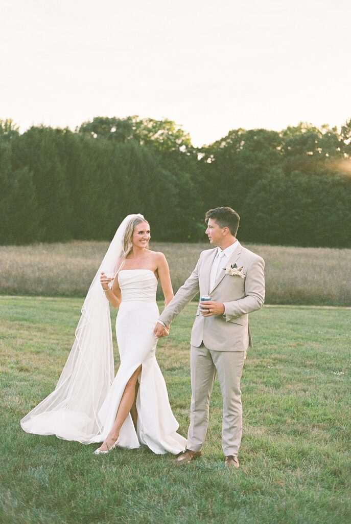 Wedding portraits captured on 35mm film at Heritage Wedding Barns