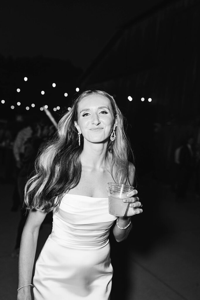 Candid reception moment of the bride