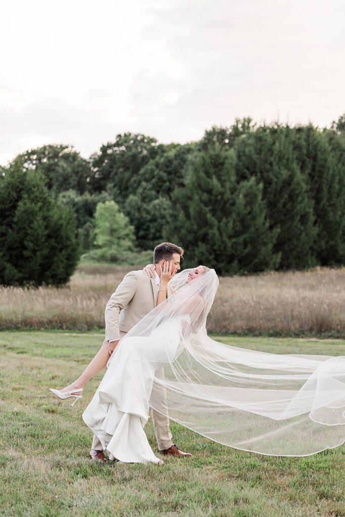 Romantic couple portraits at a Northern Michigan wedding venue