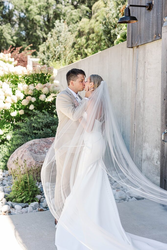 Bride and groom portraits during their Heritage Wedding Barns wedding