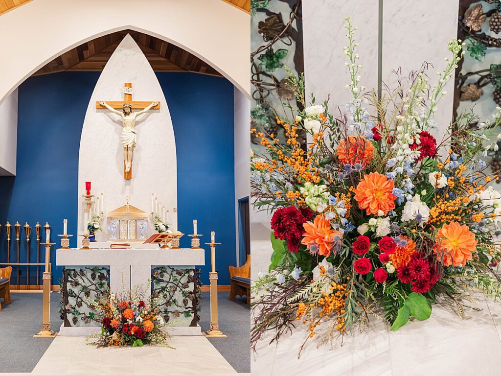 Wedding ceremony at St. Joseph Catholic Church on Old Mission Peninsula