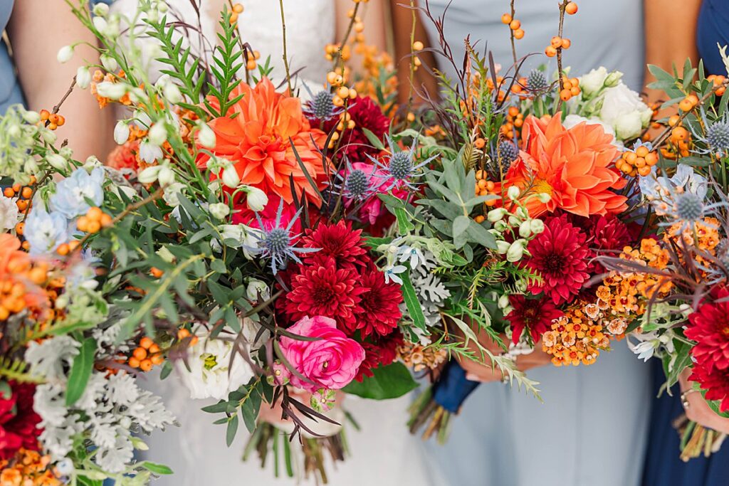 Floral details at a Northern Michigan wedding