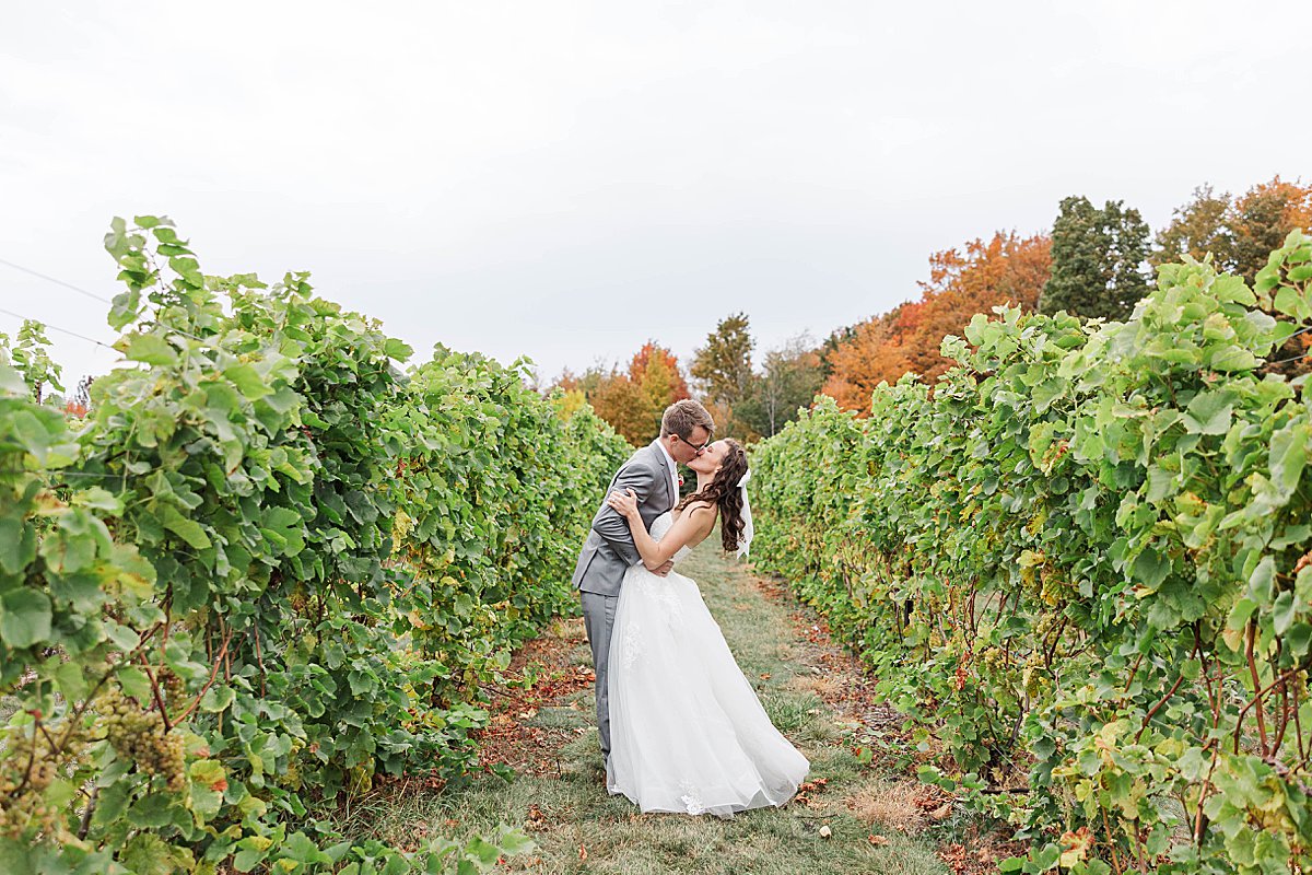 Bride and groom portraits photographed by an Old Mission Peninsula wedding photographer