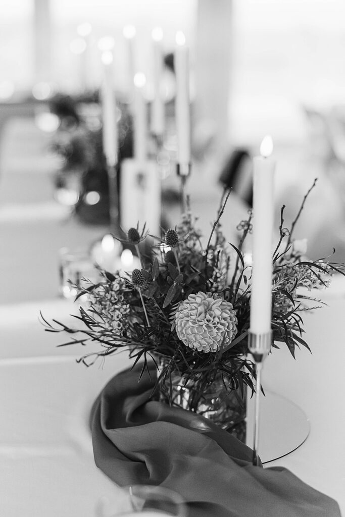Table setting details from a Northern Michigan wedding reception