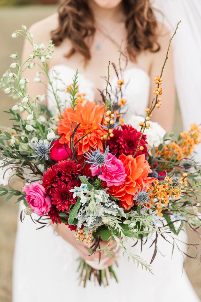 Bridal bouquet photographed by an Old Mission Peninsula wedding photographer