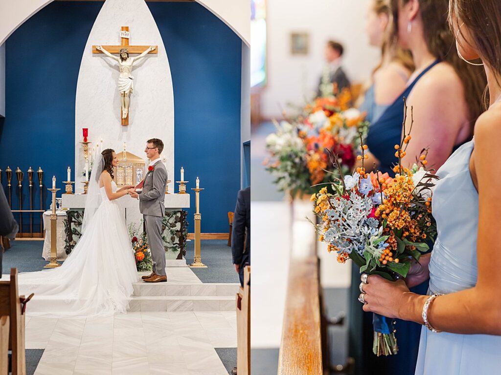 Wedding ceremony inside St. Joseph Catholic Church on Old Mission Peninsula