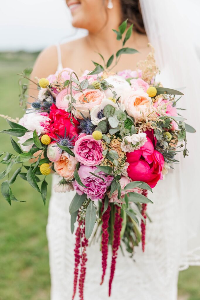 Colorful wedding bouquet at BlueBridge Events Centre wedding venue in Northern Michigan