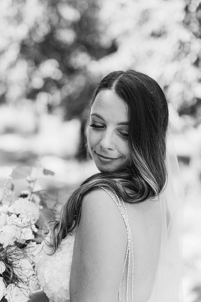 Bride portrait inspired by a Greencrest Manor estate wedding in Michigan