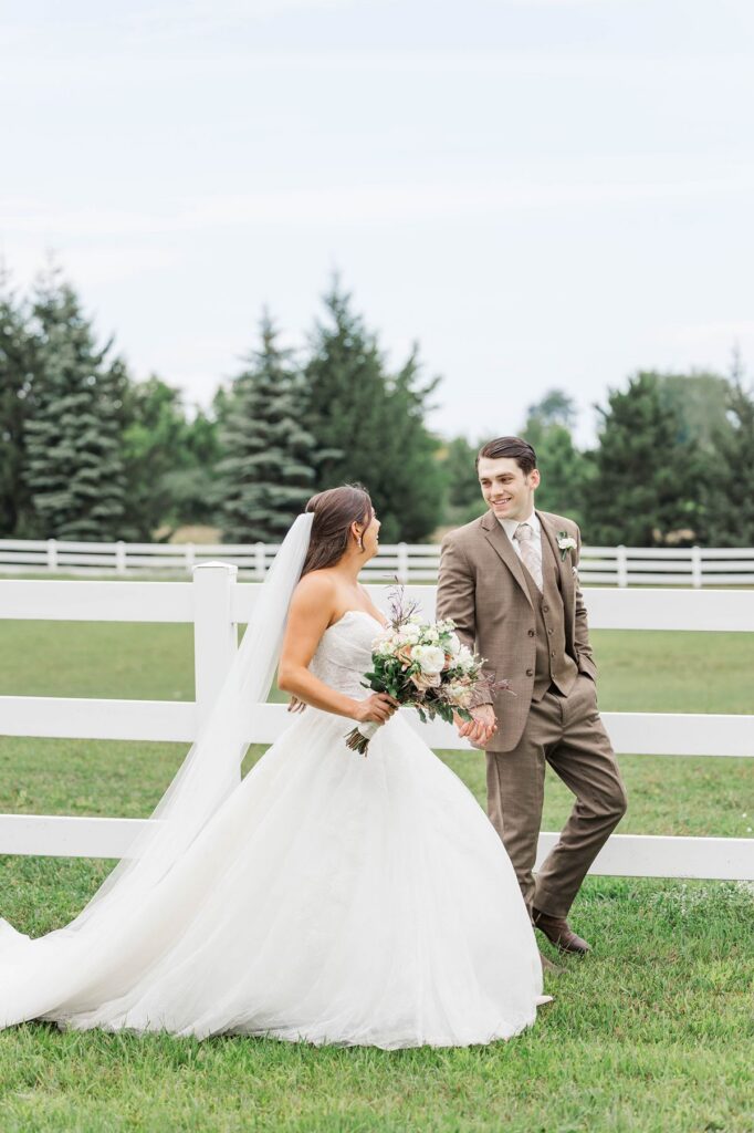 Bride and groom portraits at a Northern Michigan wedding